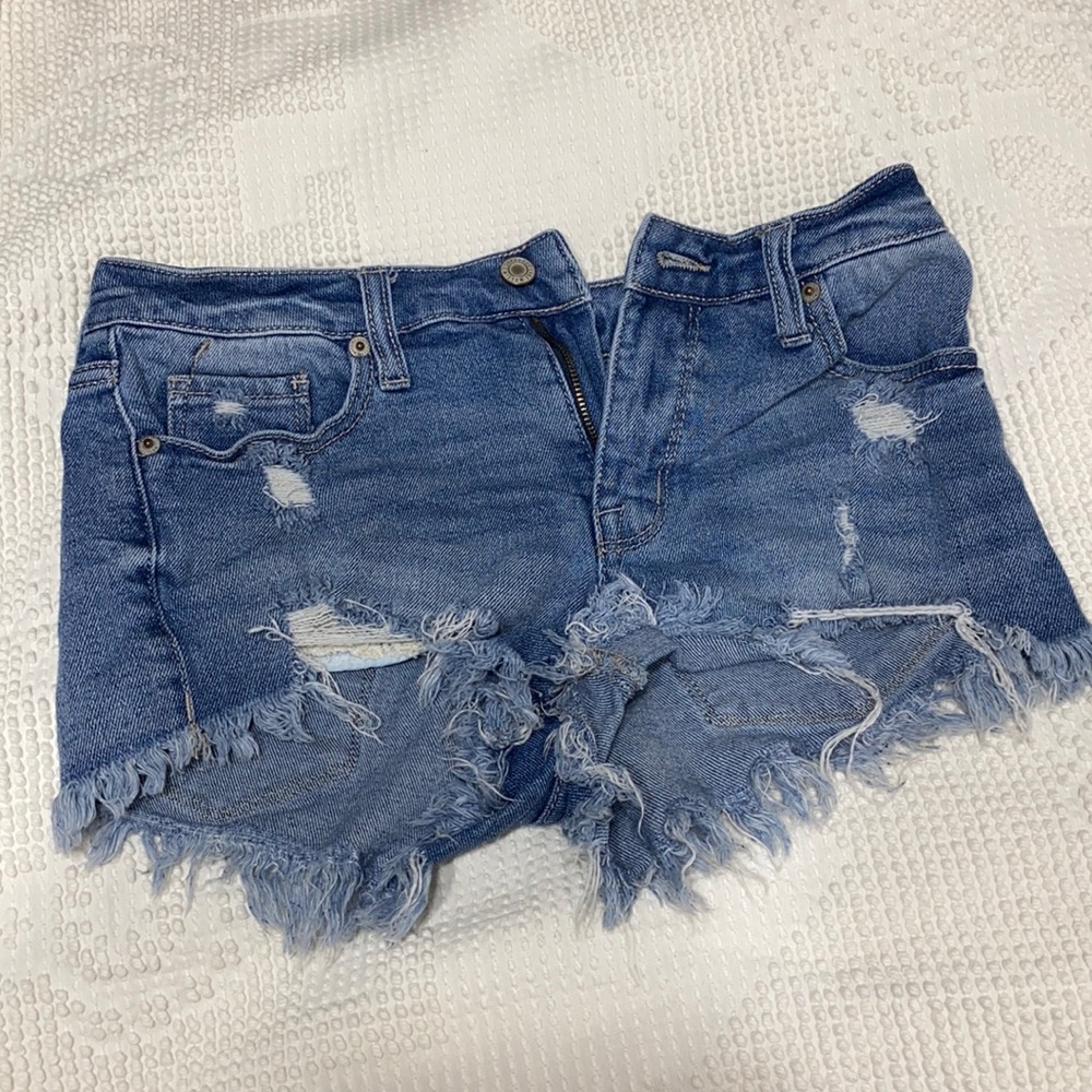 high rise jean shorts